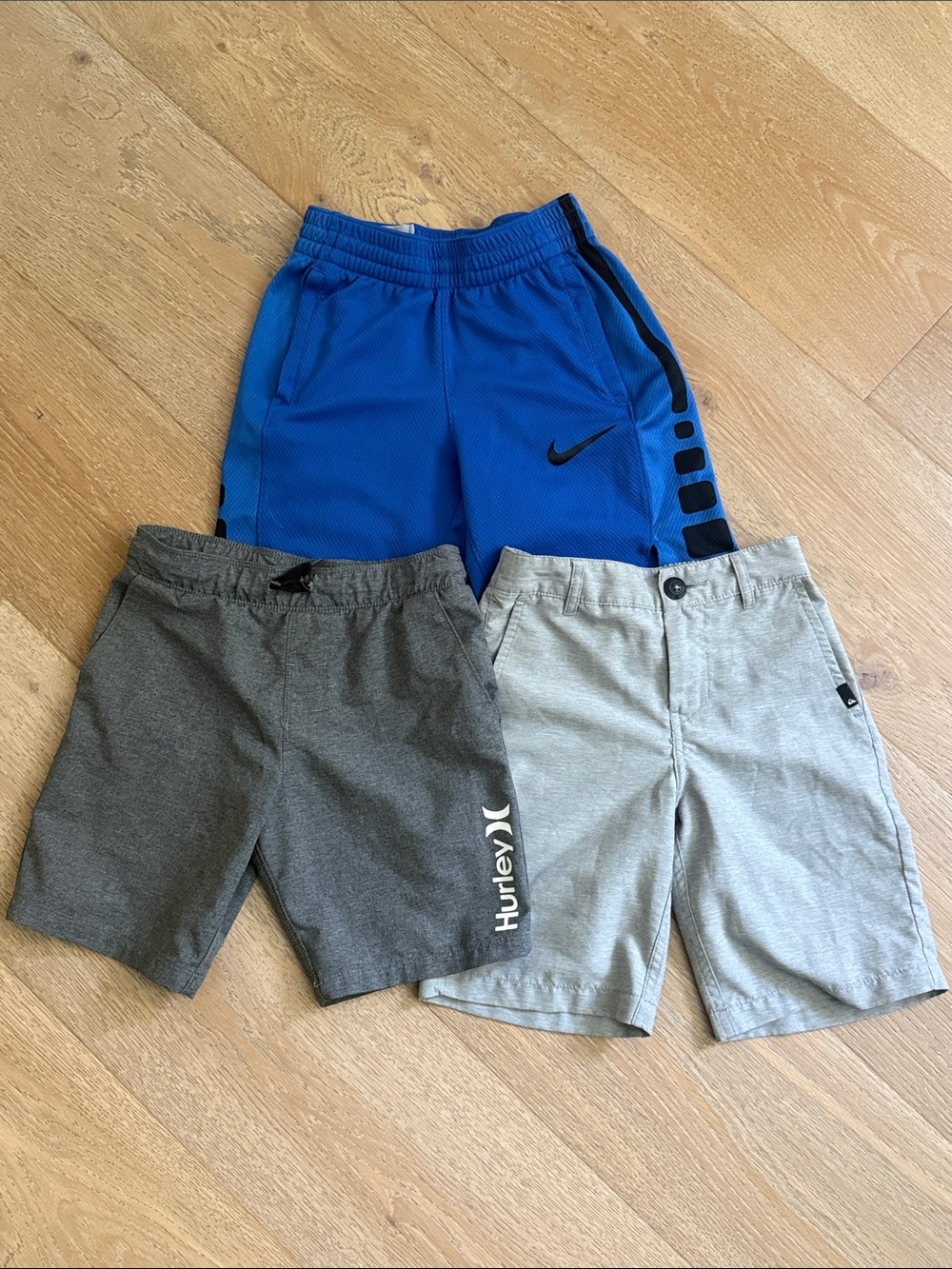 3 pair bundle - 2 swim trunks quicksilver and Hurley and  1 Nike shorts